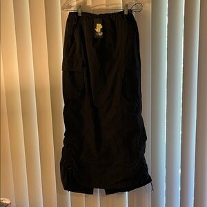 NWT! wild fable Black Cargo Drawstring Midi Skirt